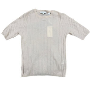 Vince Cream See Through Short Sleeved Blouse